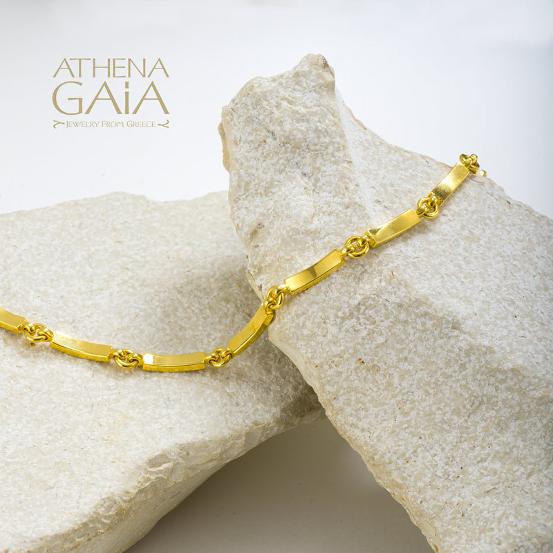 Shadow and Light Line Bracelet - 18k Gold Bracelet