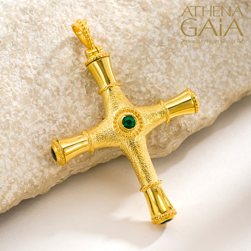 Rhodes Latin Cross (Large) - 18k Gold - Byzantine Cross