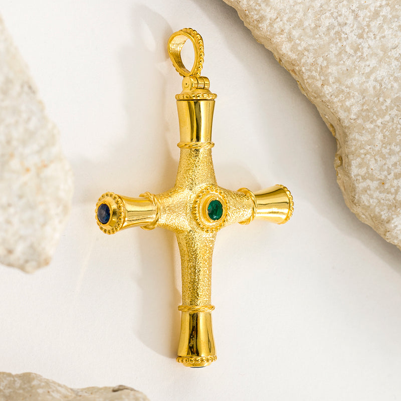 Rhodes Latin Cross (Large) - 18k Gold - Byzantine Cross