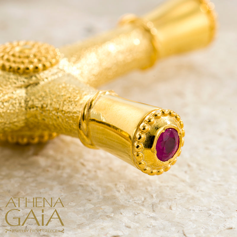 Rhodes Latin Cross (Large) - 18k Gold - Byzantine Cross