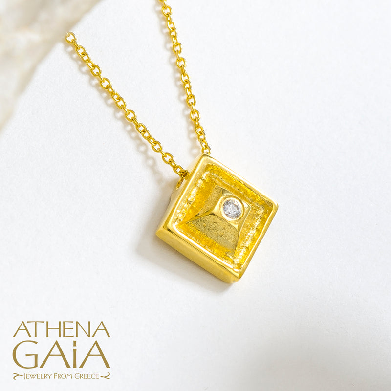 Shadow And Light Diamond Pendant Necklace - 18k Gold Necklace