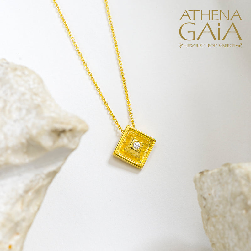 Shadow And Light Diamond Pendant Necklace - 18k Gold Necklace