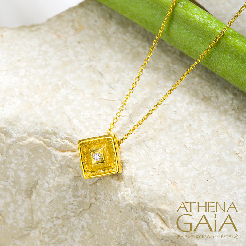 Shadow And Light Diamond Pendant Necklace - 18k Gold Necklace