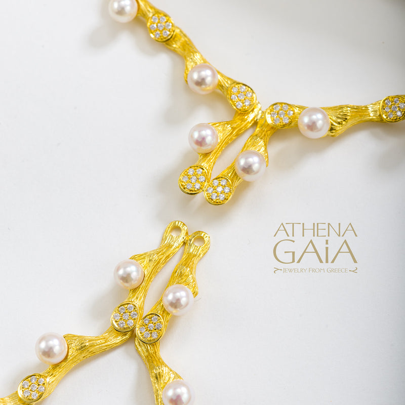 Four Seasons Convertible Full Winter Pearl Necklace - 18k Gold Necklace