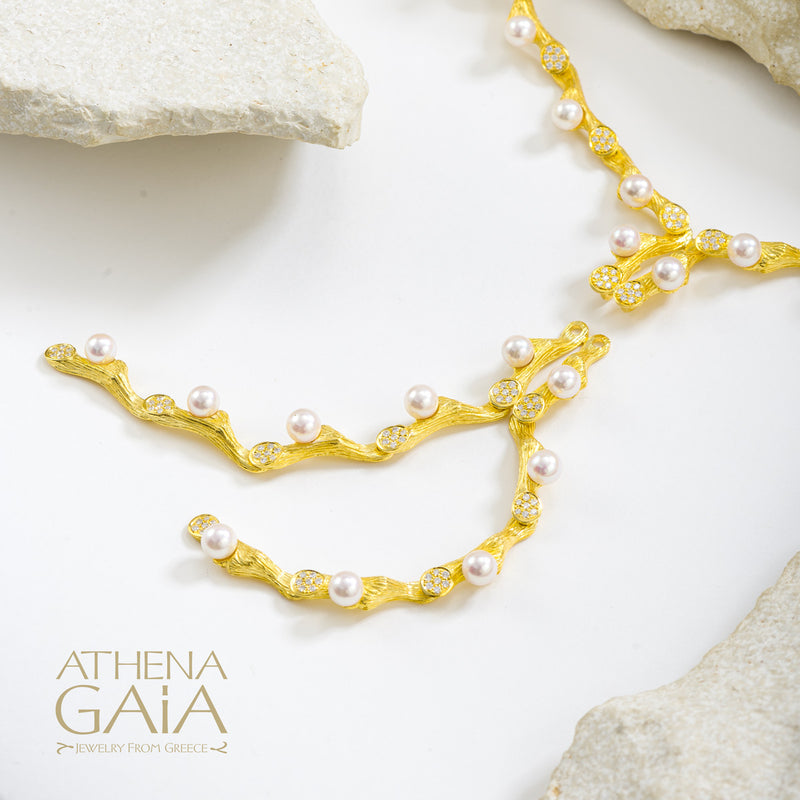 Four Seasons Convertible Full Winter Pearl Necklace - 18k Gold Necklace