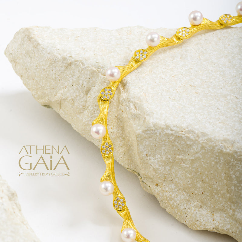 Four Seasons Convertible Full Winter Pearl Necklace - 18k Gold Necklace