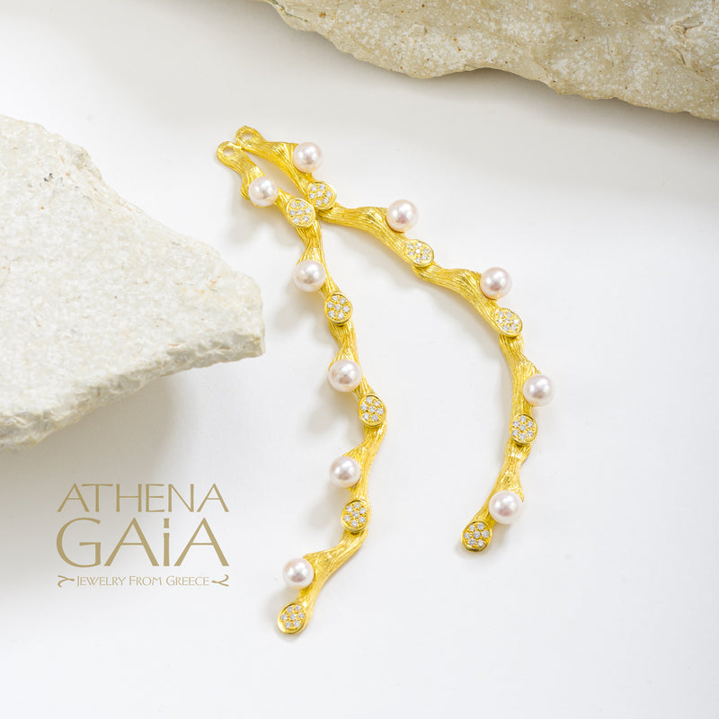 Four Seasons Convertible Full Winter Pearl Necklace - 18k Gold Necklace