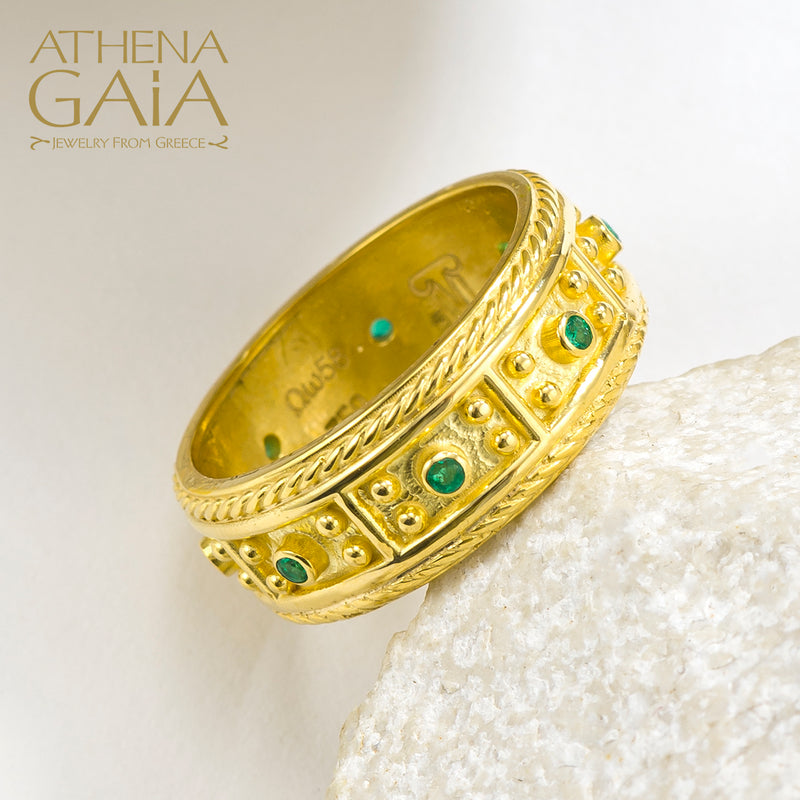 Greek-jewelry promise ring in 18k gold