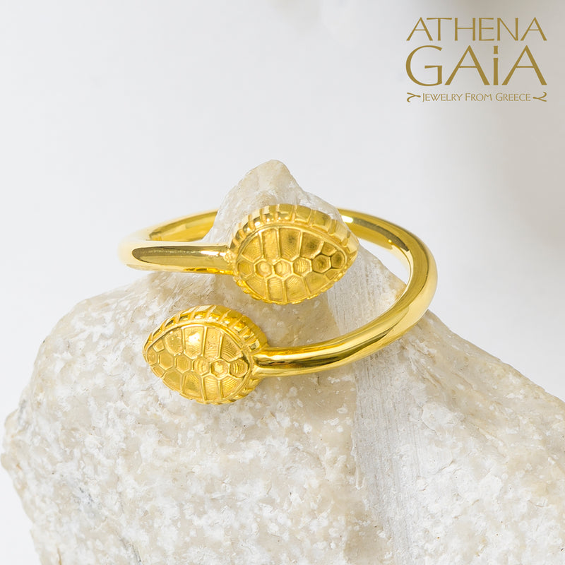 Cosmos Bypass Tortoise Ring - 18k Gold Ring