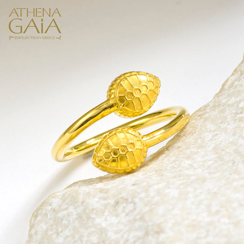 Cosmos Bypass Tortoise Ring - 18k Gold Ring