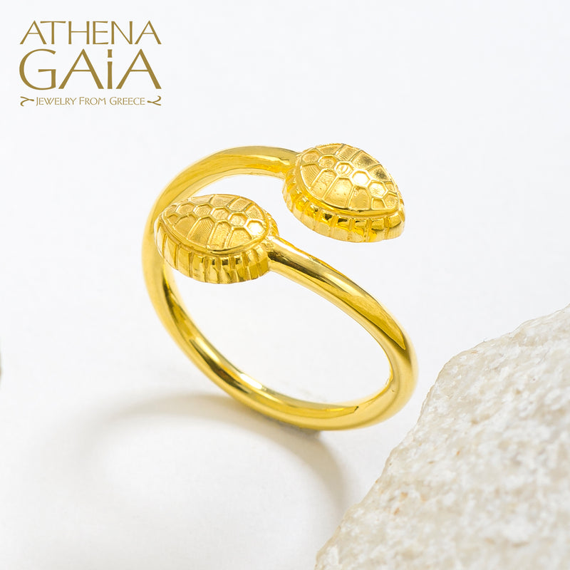 Cosmos Bypass Tortoise Ring - 18k Gold Ring