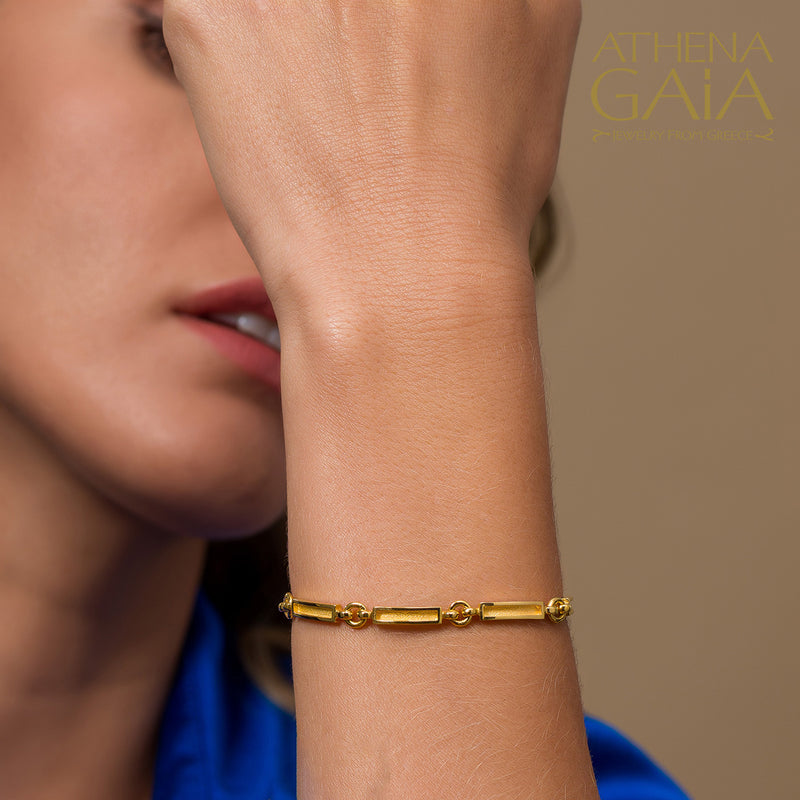 Shadow and Light Line Bracelet - 18k Gold Bracelet
