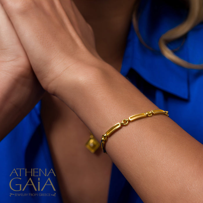 Shadow and Light Line Bracelet - 18k Gold Bracelet