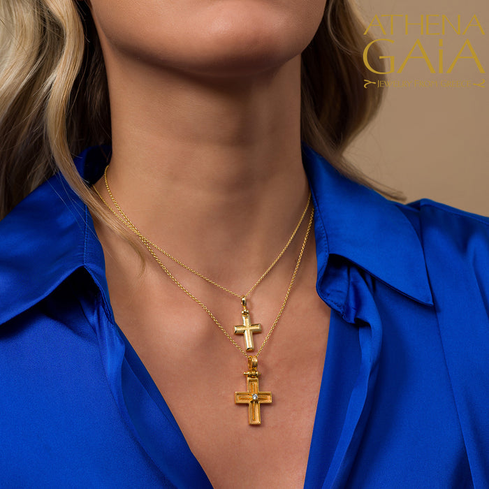 Shadow and Light Aegis Latin Cross (Small) - 18k Gold - Orthodox Cross