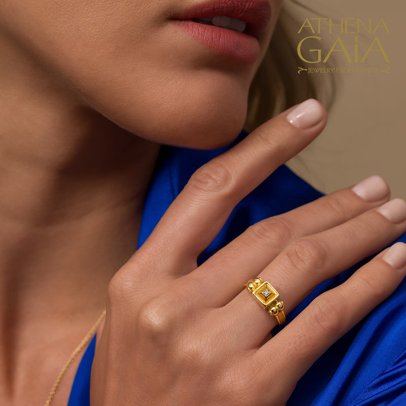 Shadow and Light Ring - 18k Gold Ring - Cocktail Ring