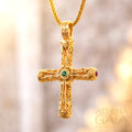Columns Filigree Orthodox Cross (Large) - 18k Gold - Byzantine Cross
