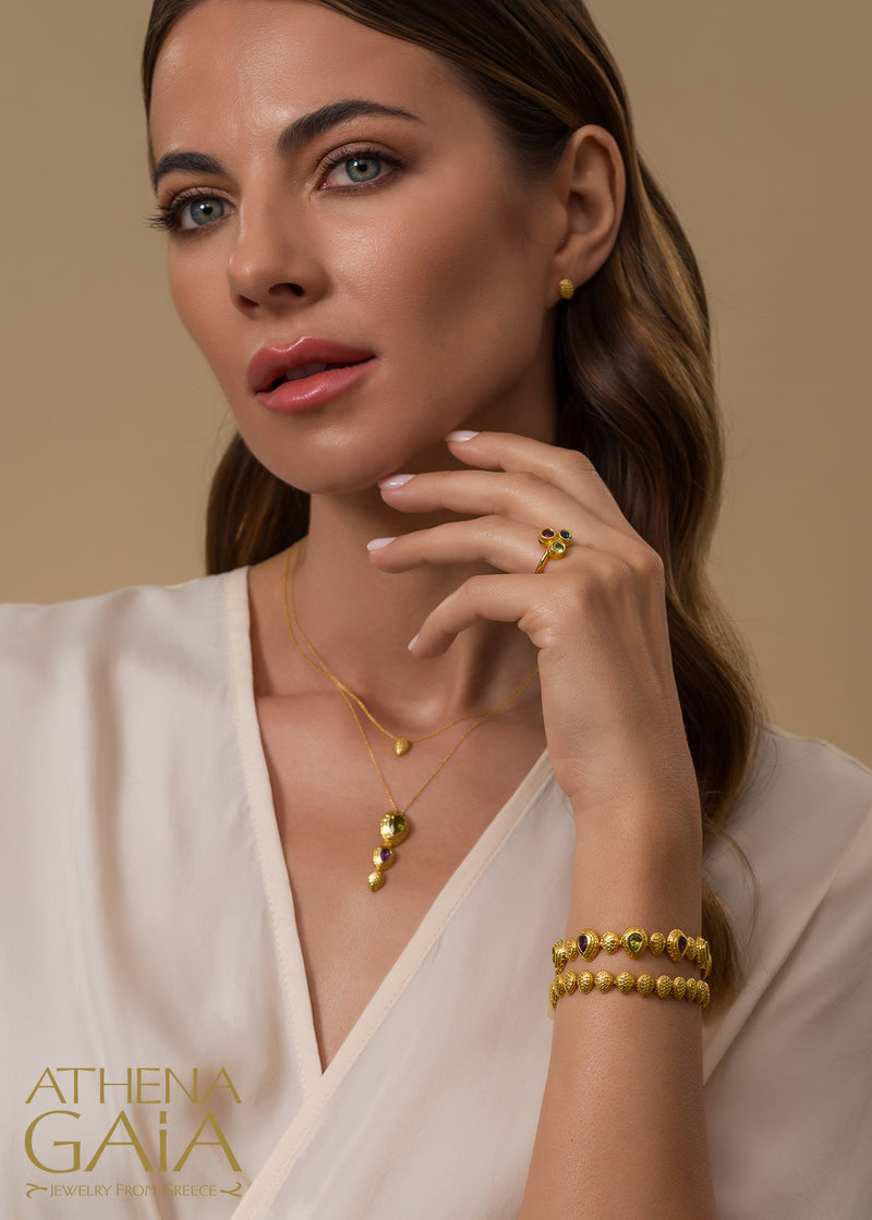 Cosmos Triple Stone Ring - 18k Gold Ring - Cocktail Ring