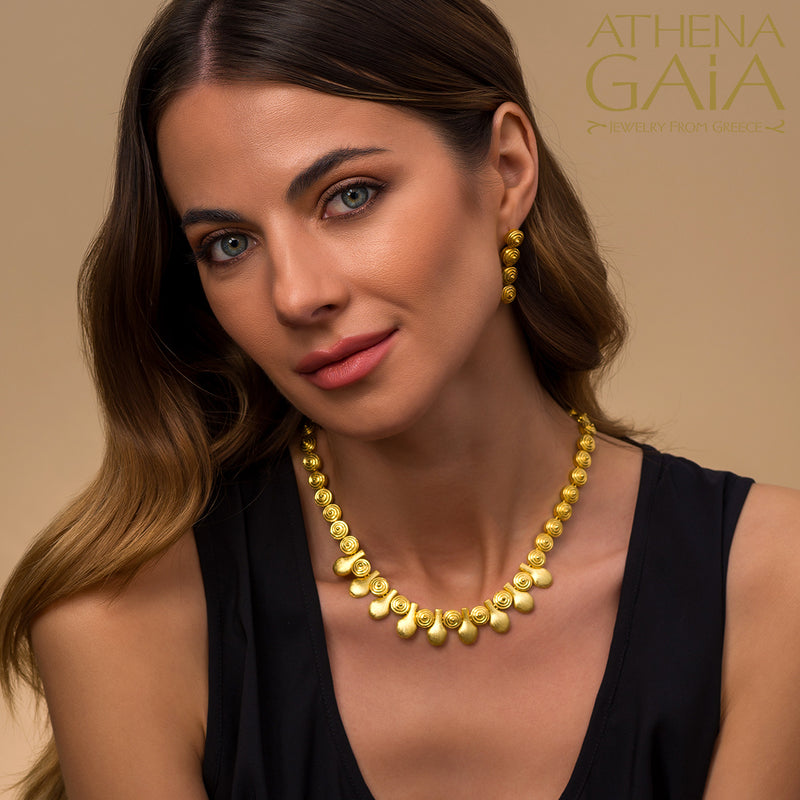 Cycladic Idols 4 Station Earrings - 18k Gold Earrings - Chandelier Earrings