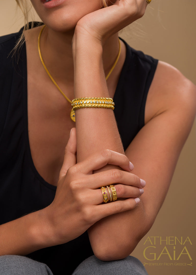 Classic Diamond Band Ring - 18k Gold Ring - Stackable Ring