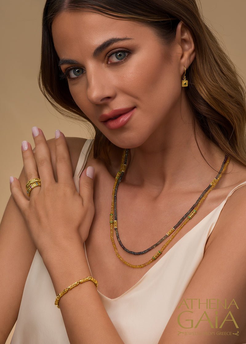 Byzantine Embroidery River Bracelet - 18k Gold Bracelet