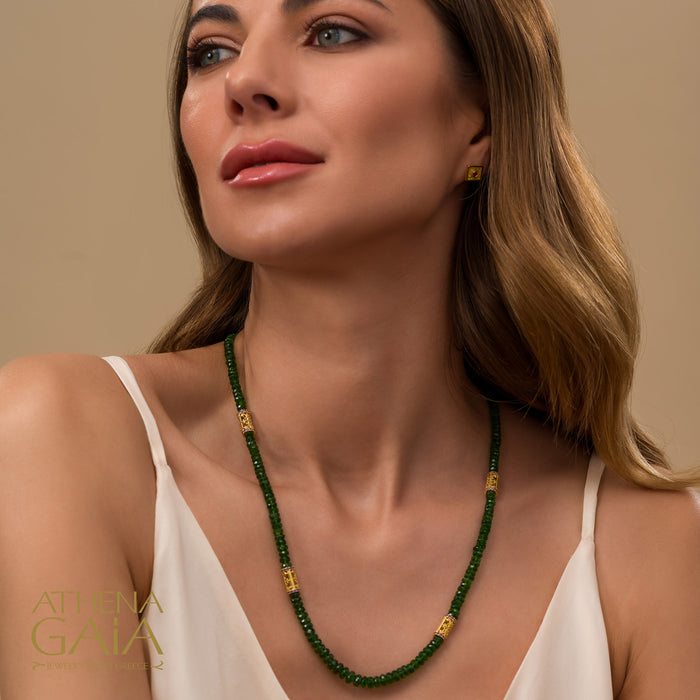 Byzantine Embroidery Wide River Necklace - 18k Gold Necklace