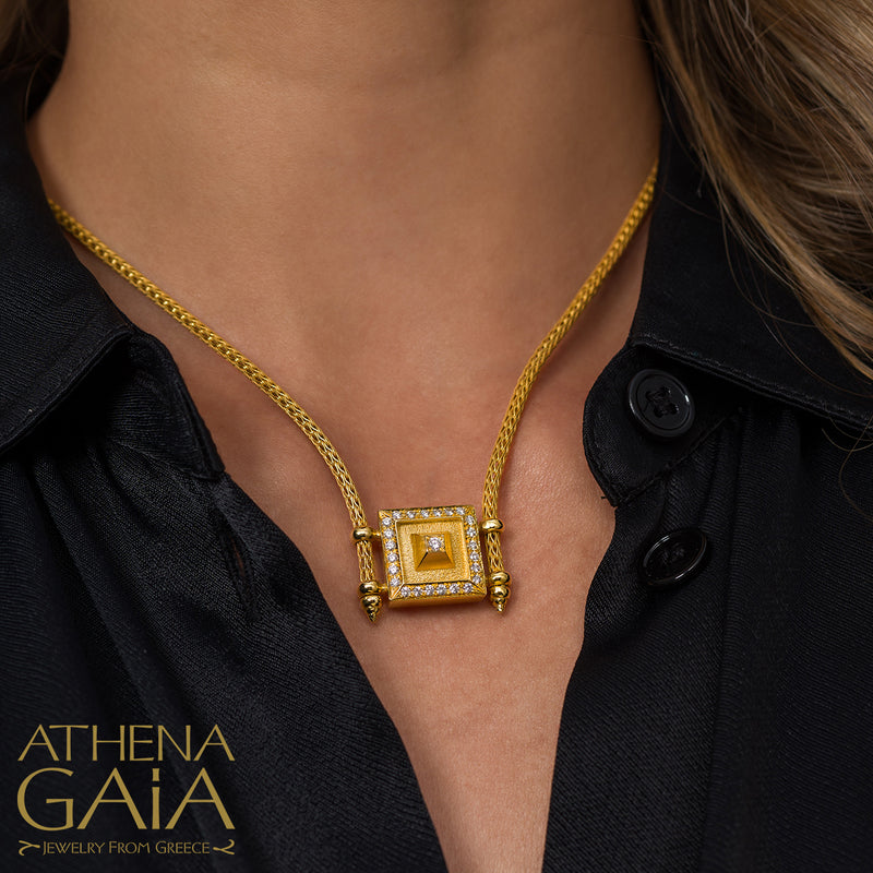 Shadow and Light Symmetry Fall Necklace - 18k Gold Necklace