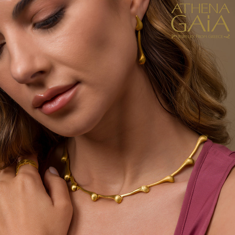 Ocean Waves Longwave Necklace - 18k Gold Necklace