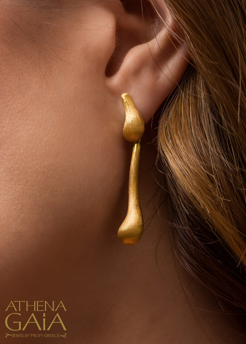 Ocean Waves Earrings - 18k Gold Earrings - Chandelier Earrings