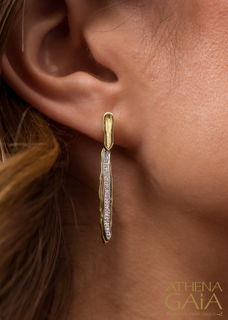 Veiled Earth Scripts "Stalactites" Earrings - 18k Gold Earrings - Chandelier Earrings