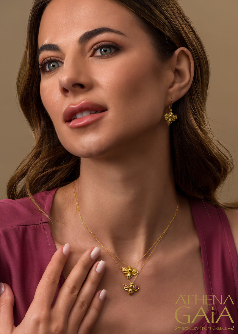 Herbs Let it Bee Post Earrings - 18k Gold Earrings