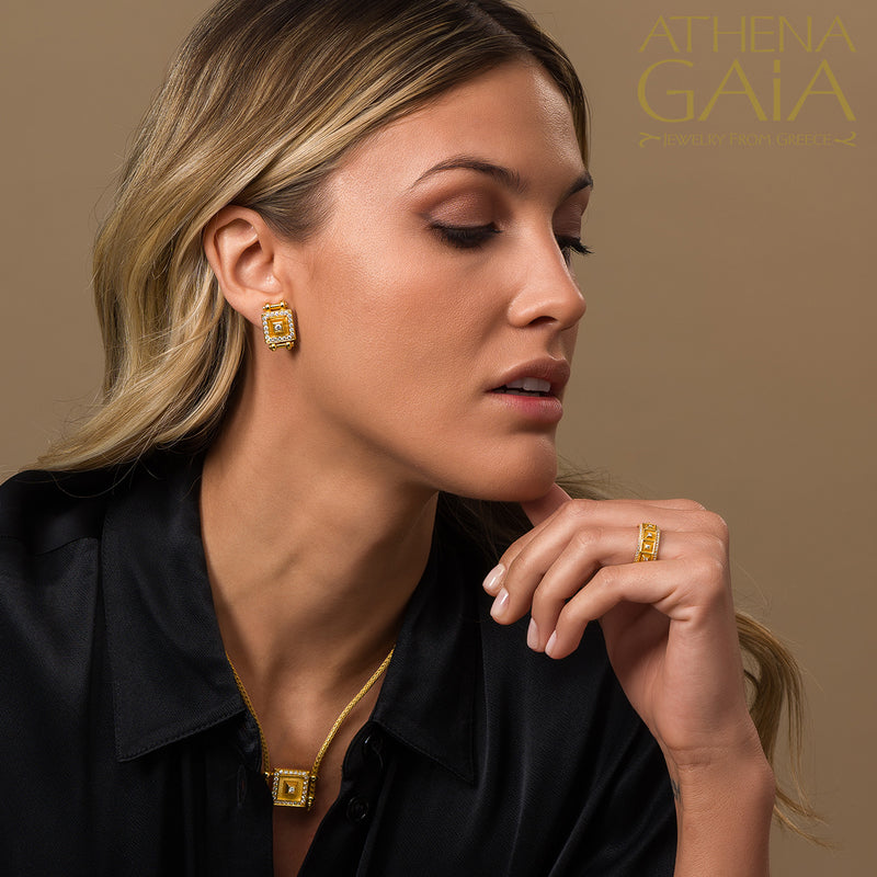 Shadow and Light Symmetry Fall Necklace - 18k Gold Necklace