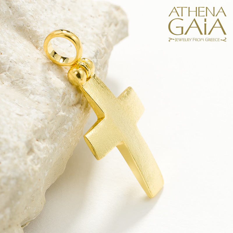 Brushed Cross - 18k Gold - Latin Orthodox Cross