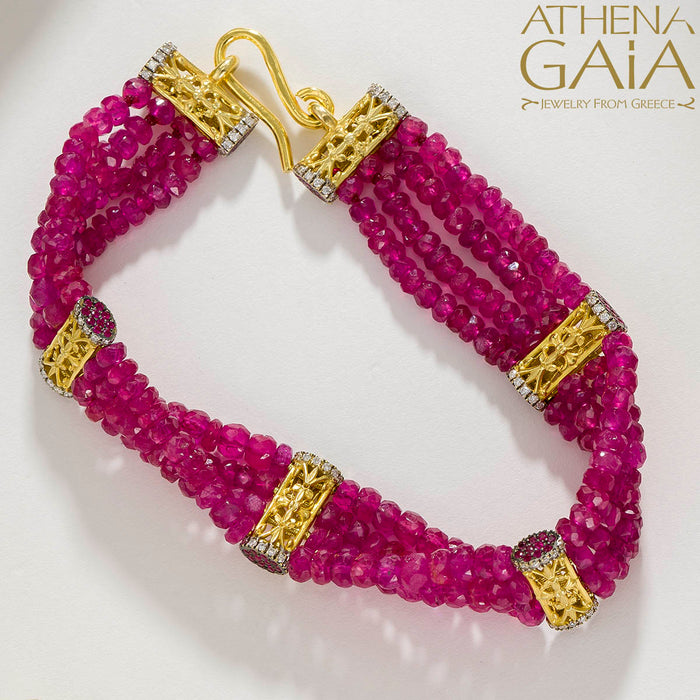 Byzantine Quad River Bracelet - 18k Gold Bracelet