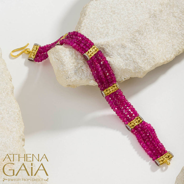 Byzantine Quad River Bracelet - 18k Gold Bracelet