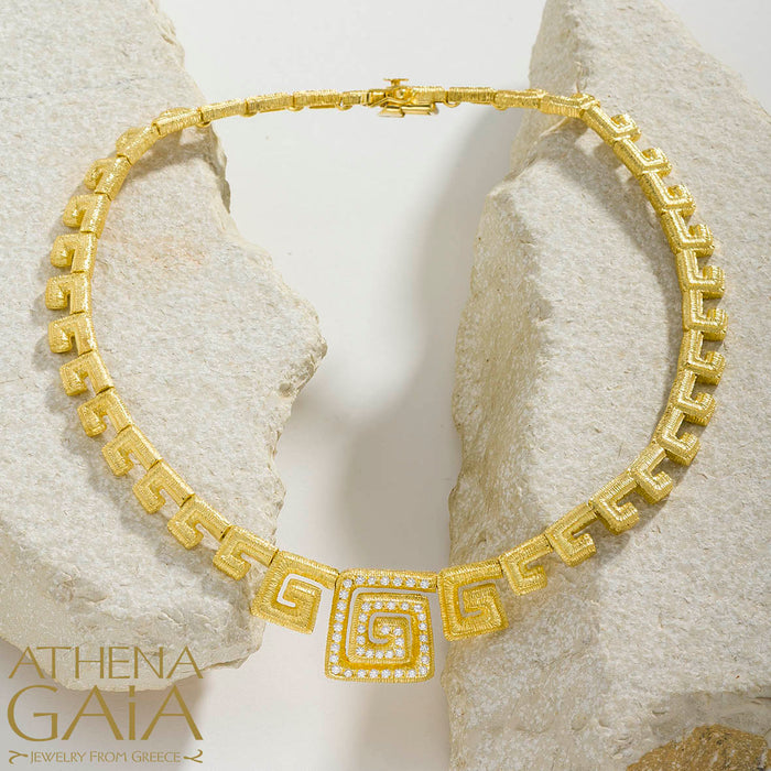 Meander Full Necklace - 18k Gold Necklace