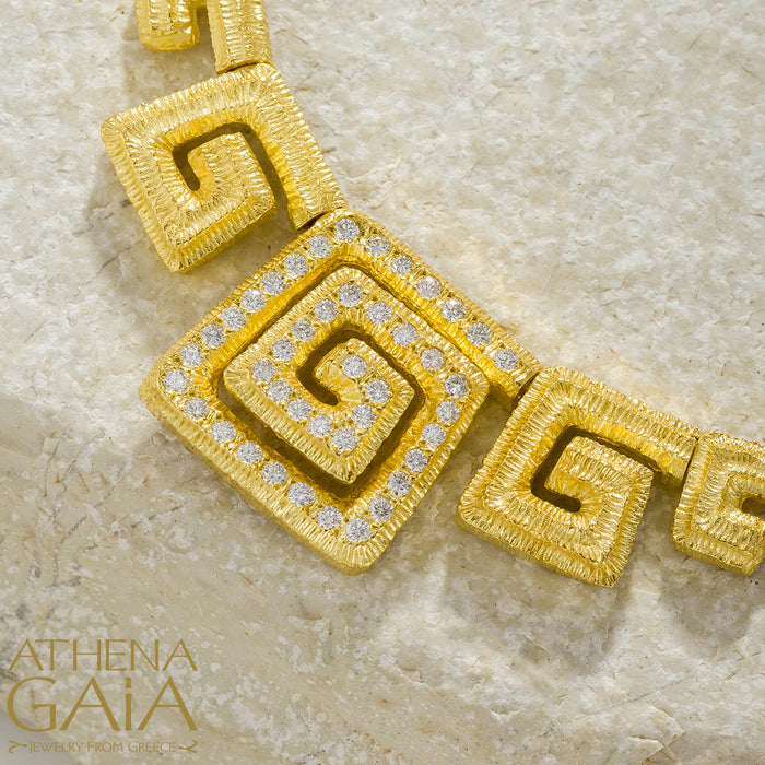 Meander Full Necklace - 18k Gold Necklace