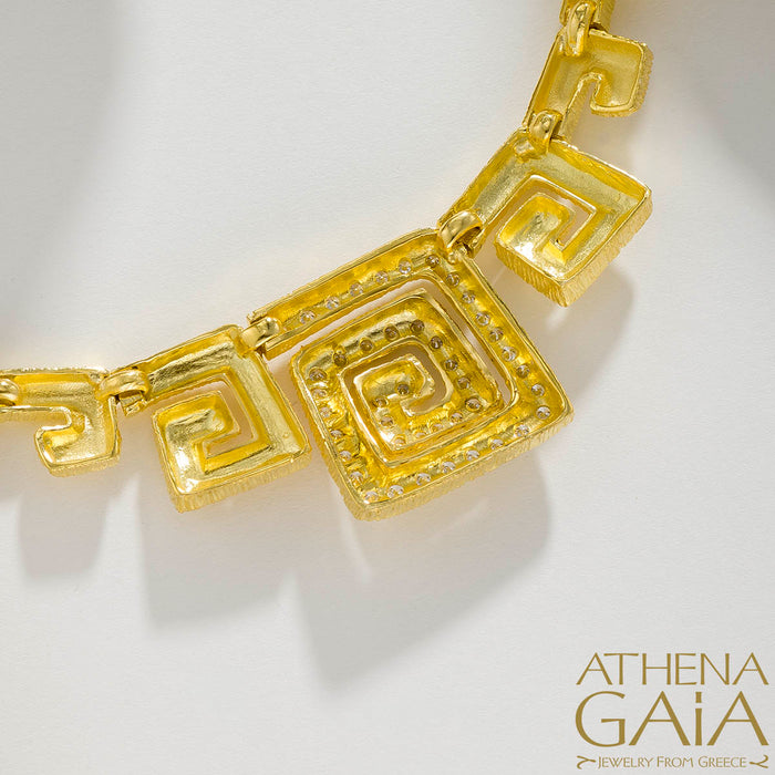 Meander Full Necklace - 18k Gold Necklace