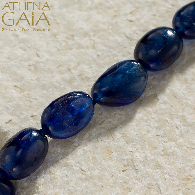 Ribbons Blue Sapphire River Necklace - 18k Gold Necklace