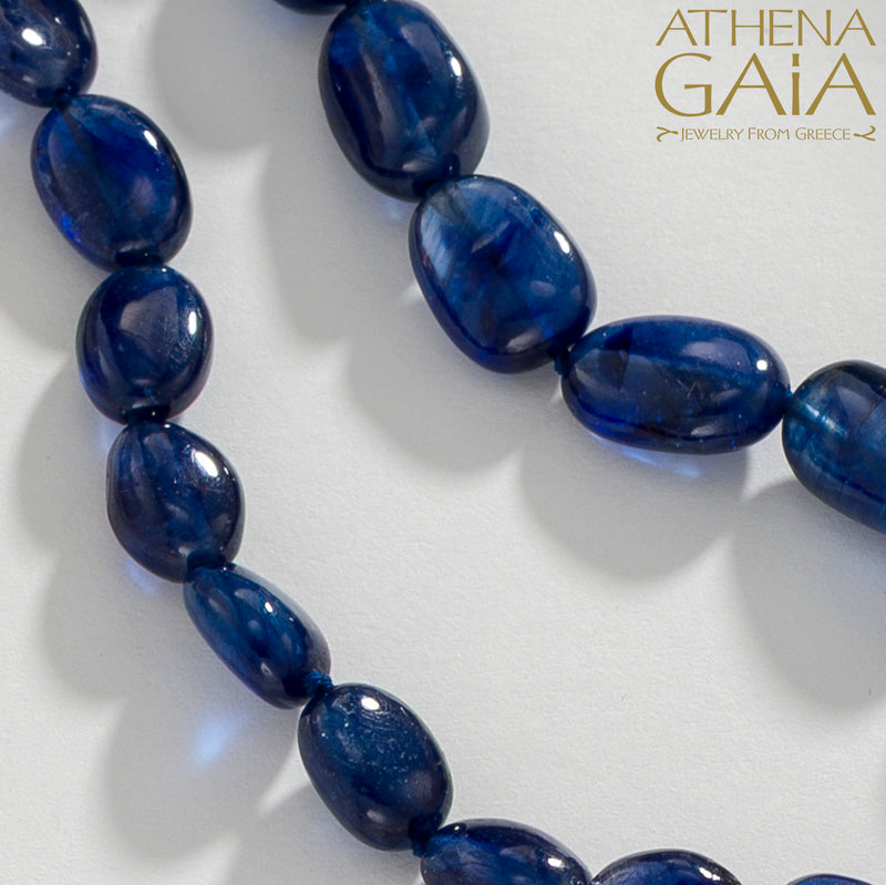 Ribbons Blue Sapphire River Necklace - 18k Gold Necklace