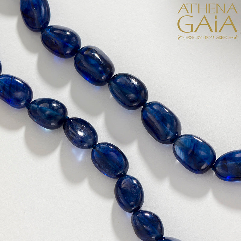Ribbons Blue Sapphire River Necklace - 18k Gold Necklace