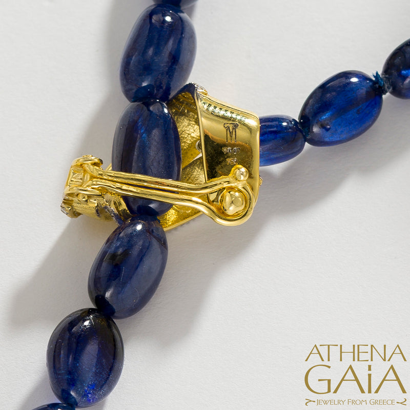 Ribbons Blue Sapphire River Necklace - 18k Gold Necklace