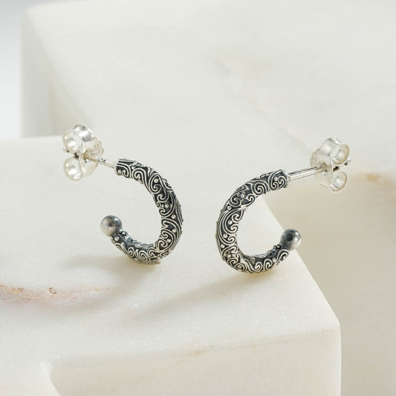 Meadow Breeze Mini Hoop Earrings - Sterling Silver - Unisex Hoops