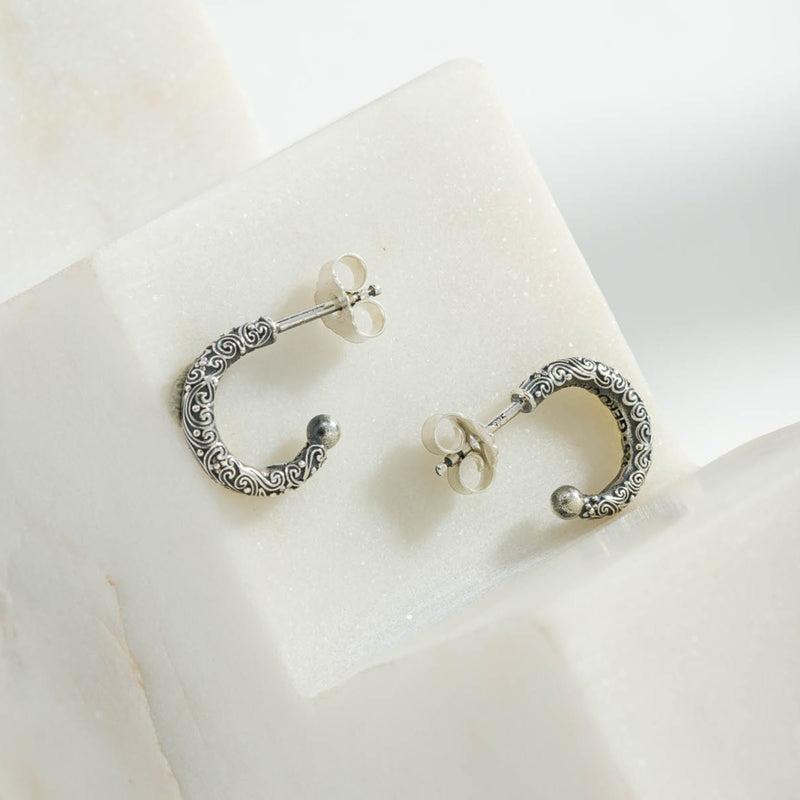 Meadow Breeze Mini Hoop Earrings - Sterling Silver - Unisex Hoops