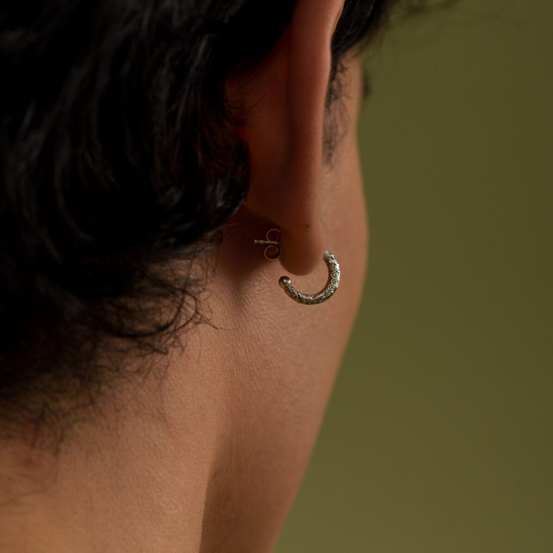 Meadow Breeze Mini Hoop Earrings - Sterling Silver - Unisex Hoops