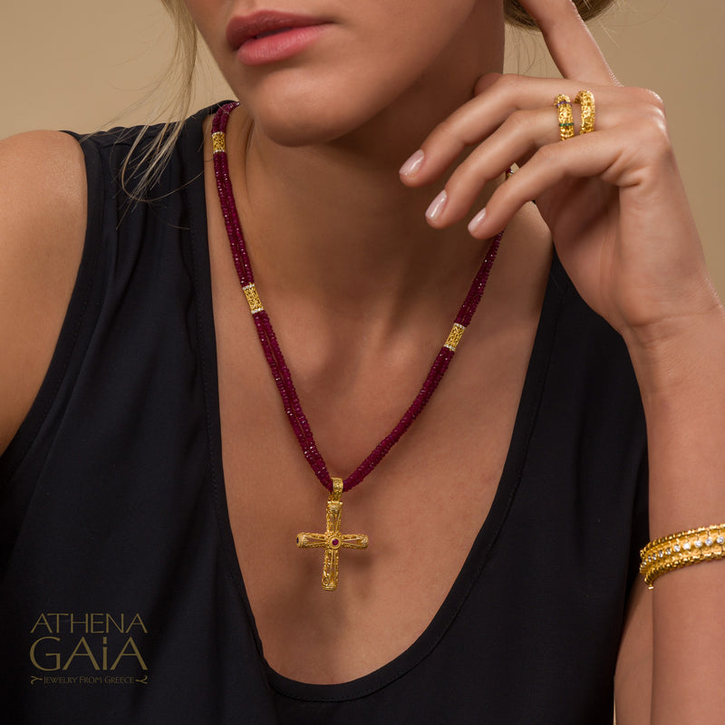 Byzantine Embroidery River Ring - 18k Gold Ring - Stackable Ring