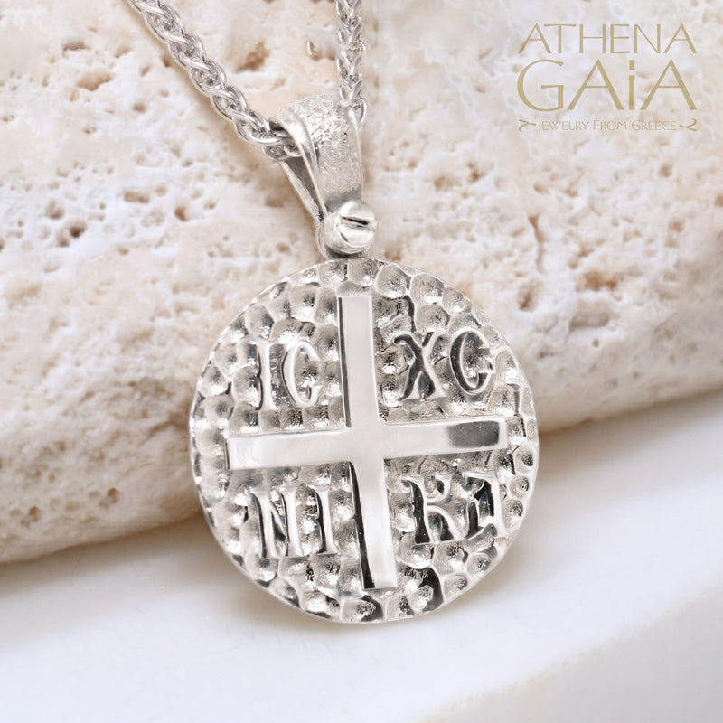 ICXC NIKA Cross - Sterling Silver - Coin Konstantinata