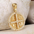 ICXC NIKA Full Stone Circular Cross - Gold Plated Sterling Silver - Coin Konstantinata (In-Stock)