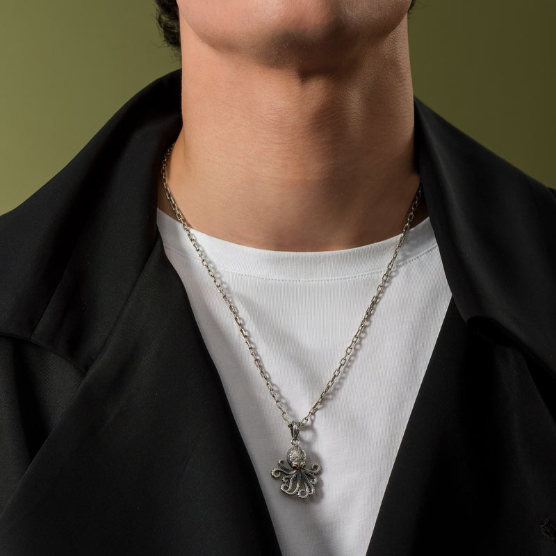 Thalassa Octopus Pendant  - 18k Gold & Sterling Silver Pendant