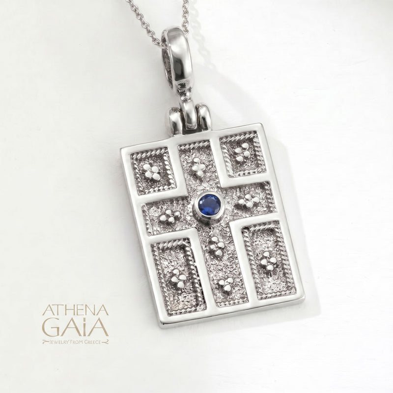 Tablet Konstantinata - Sterling Silver - Byzantine Embroidery Konstantinata