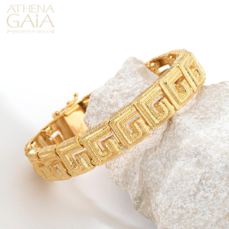 Bold Meander Bracelet - 18k Gold - Cuff Bracelet